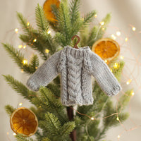 Cabled Mini Jumper Ornament | PDF Knitting Pattern
