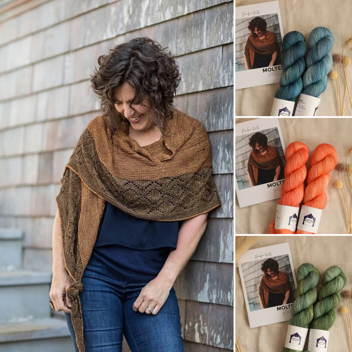 Molten Shawl by Libby Jonson | Hand Dyed Knitting Kit – Say