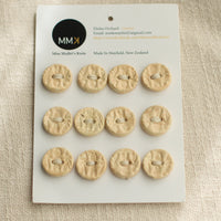 Handmade Ceramic Buttons | Sheet of 12