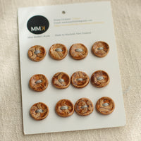 Handmade Ceramic Buttons | Sheet of 12