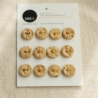 Handmade Ceramic Buttons | Sheet of 12