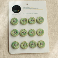 Handmade Ceramic Buttons | Sheet of 12