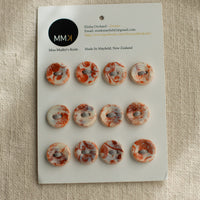 Handmade Ceramic Buttons | Sheet of 12