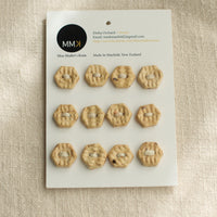 Handmade Ceramic Buttons | Sheet of 12