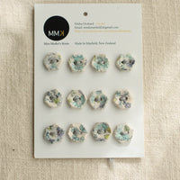 Handmade Ceramic Buttons | Sheet of 12