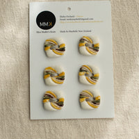 Handmade Ceramic Buttons | 2cm Square
