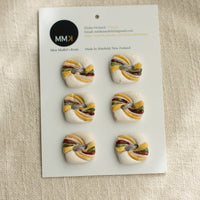 Handmade Ceramic Buttons | 2cm Square