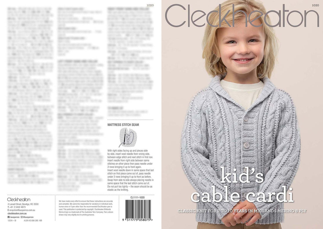 Cleckheaton Kids Cable Cardi 1020