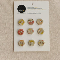 Handmade Ceramic Buttons | Hexagon