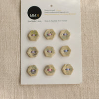 Handmade Ceramic Buttons | Hexagon