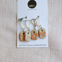 Handmade Stitch Markers | Orange Set of 4