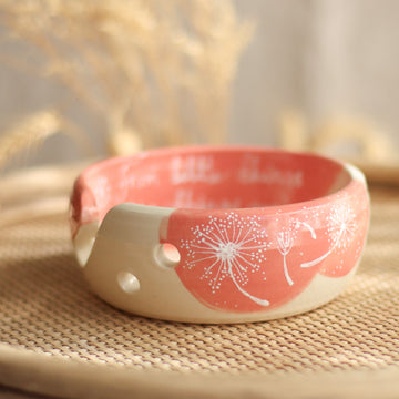 Handmade Pottery Yarn Bowl | The Dandelion Series