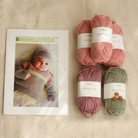 Aspen Sweater and Hat by Lisa F Design | Knitting Kit | Pinks