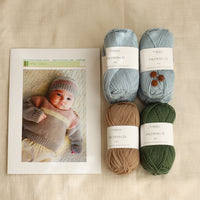 Aspen Sweater and Hat by Lisa F Design | Knitting Kit | Blues