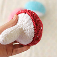 Mushroom Baby Rattle Knitting Kit | Organic Wool