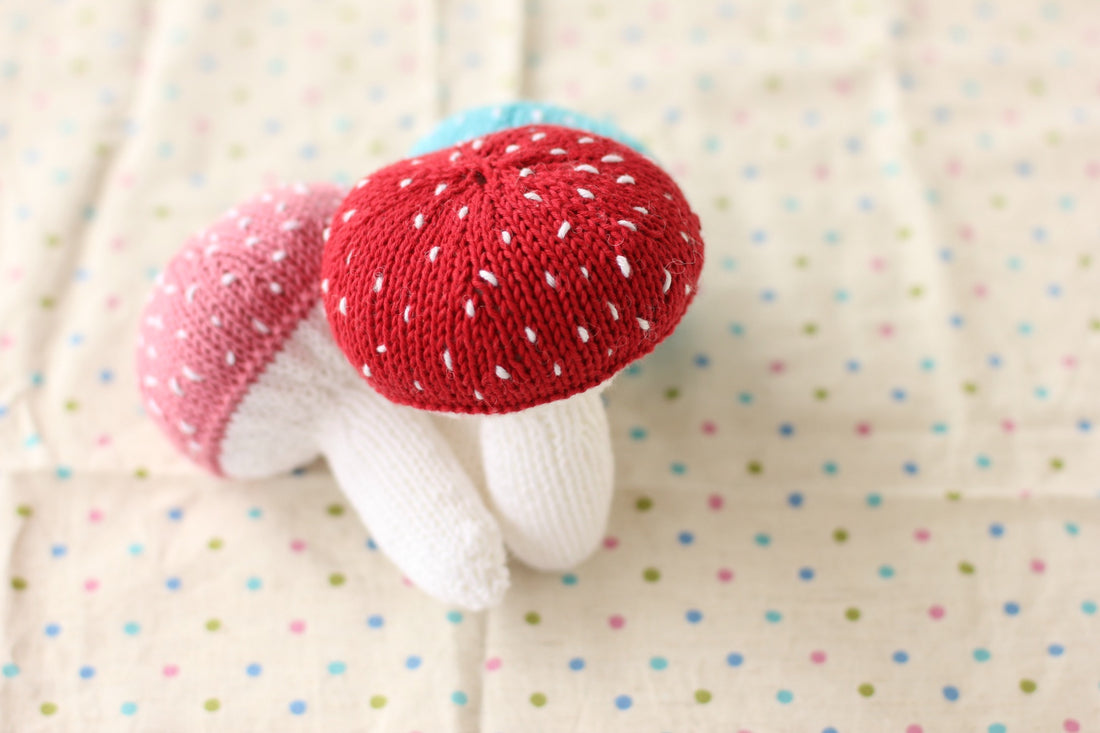 Mushroom Baby Rattle | PDF Knitting Pattern
