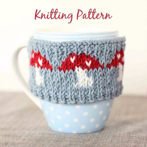 Magical Mushrooms Mug Cosy | PDF Knitting Pattern