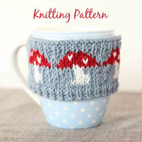Magical Mushrooms Mug Cosy | PDF Knitting Pattern