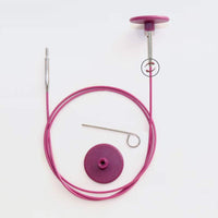 KnitPro Interchangeable Cables | Purple Stainless Steel