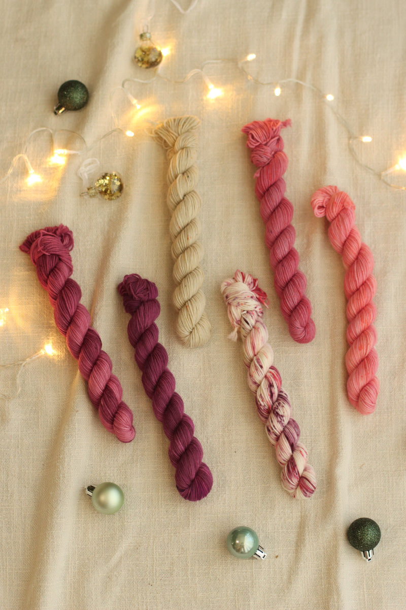 2025 Hand Dyed Christmas Collection | Mini Skein Set of 6