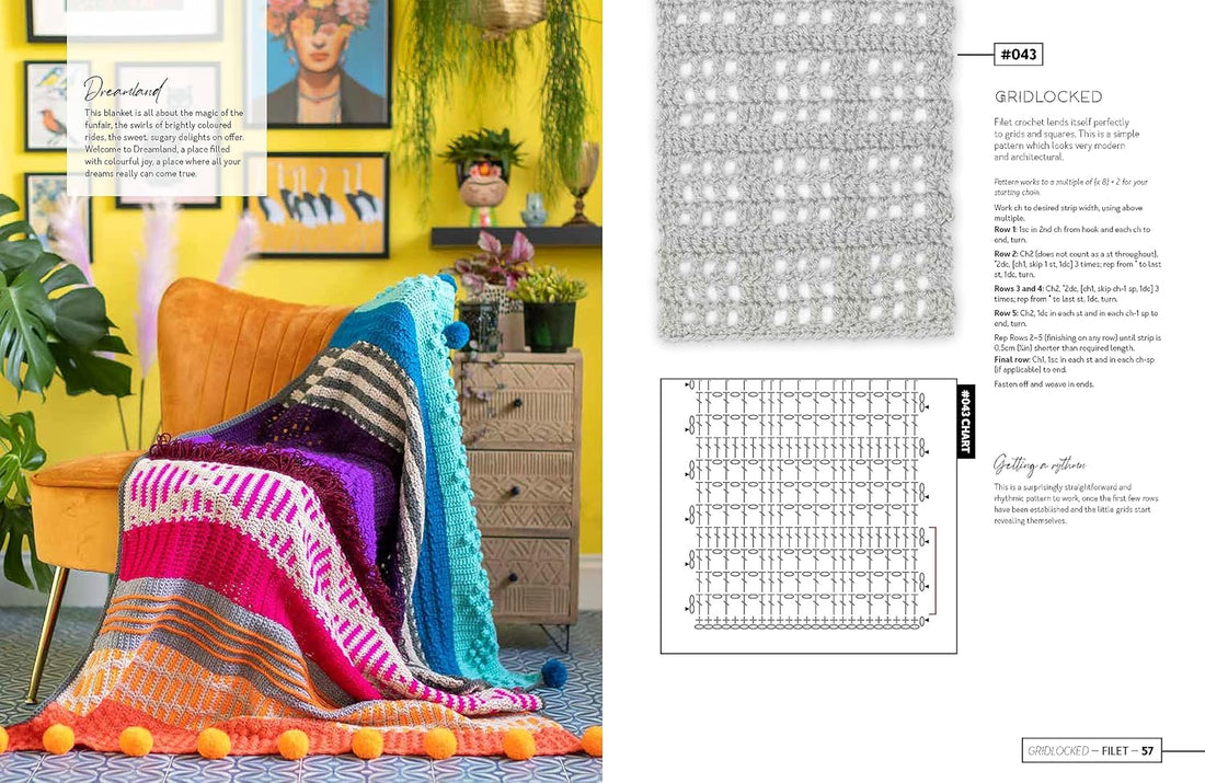 Mix and Match Modern Crochet Blankets: 100 Patterned and Textured Stripes for 1000s of Unique Throws