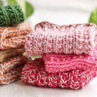 Knitted Washcloth Organic Cotton Bundle | Pinks