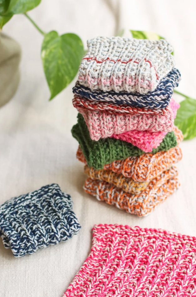 Knitted Washcloth Organic Cotton Bundle | Pinks