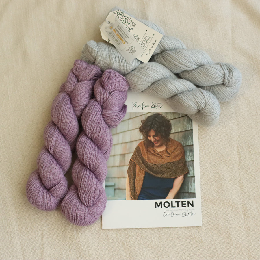 Molten Shawl by Libby Jonson | Baby Alpaca & Silk Knitting Kit