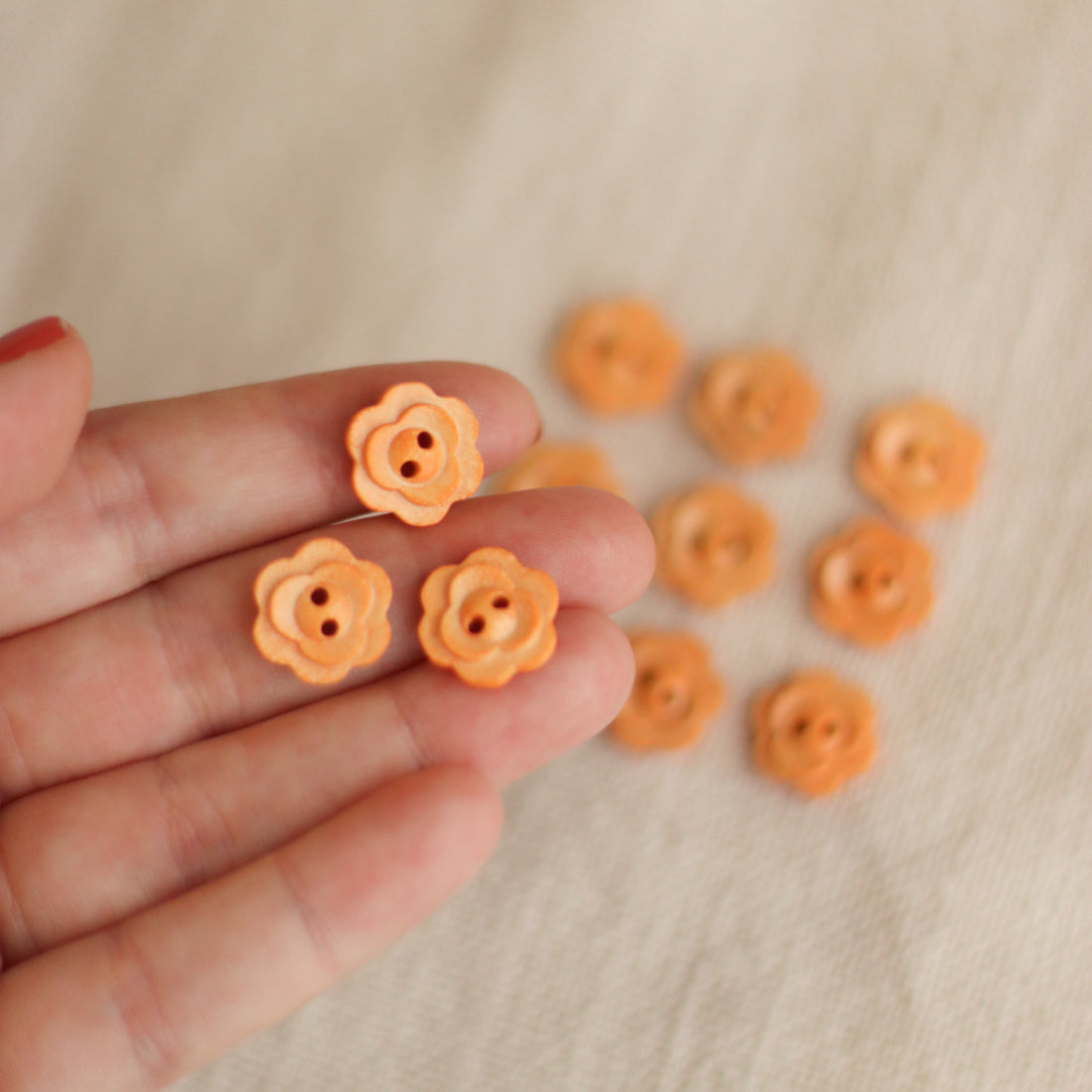 Flower Wooden Buttons | Small 15mm