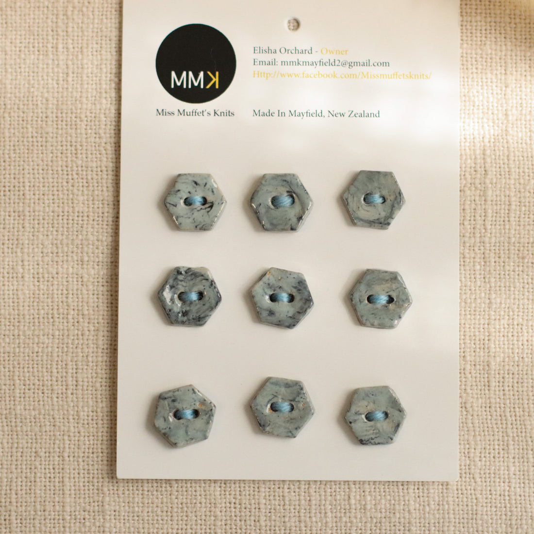 Handmade Ceramic Buttons | Hexagon