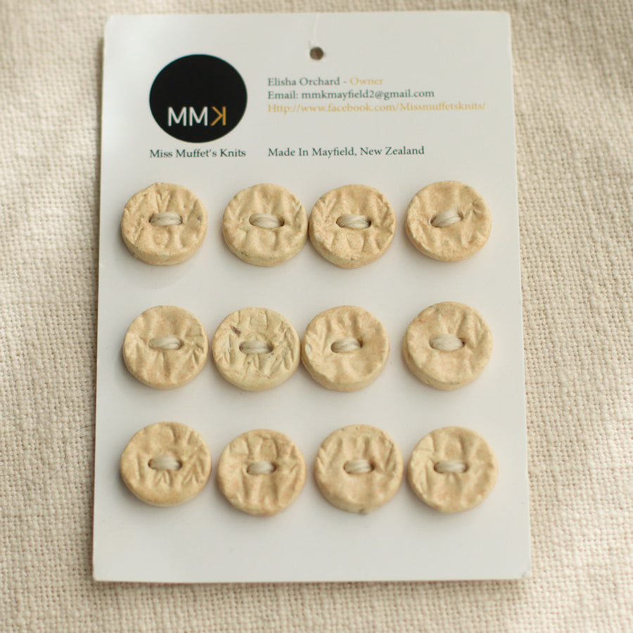 Handmade Ceramic Buttons | Sheet of 12