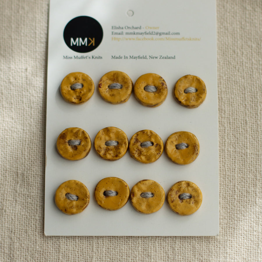 Handmade Ceramic Buttons | Sheet of 12