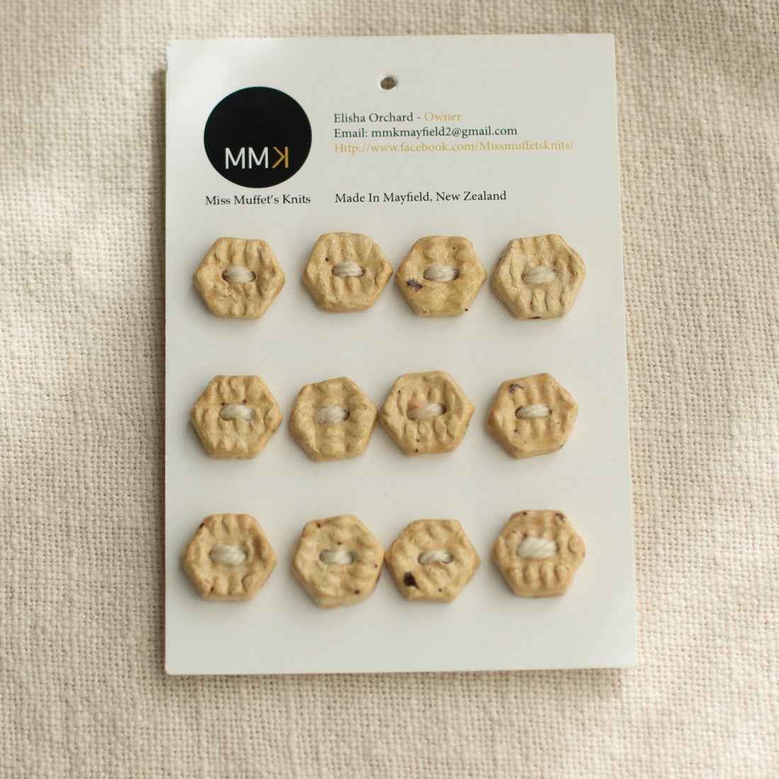 Handmade Ceramic Buttons | Sheet of 12
