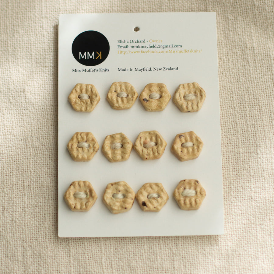 Handmade Ceramic Buttons | Sheet of 12