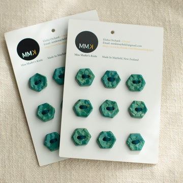 Handmade Ceramic Buttons | Hexagon