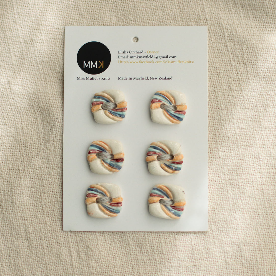 Handmade Ceramic Buttons | 2cm Square