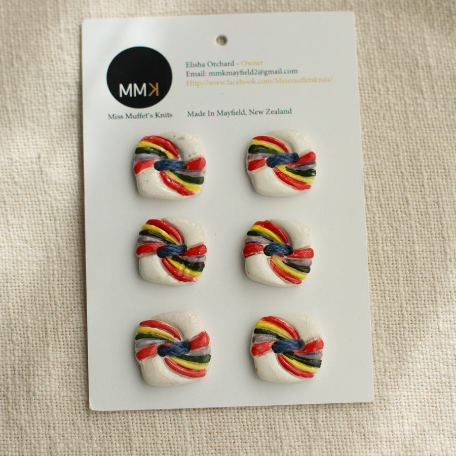 Handmade Ceramic Buttons | 2cm Square