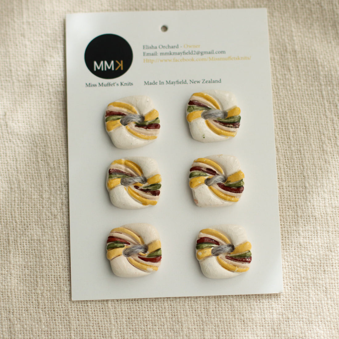 Handmade Ceramic Buttons | 2cm Square