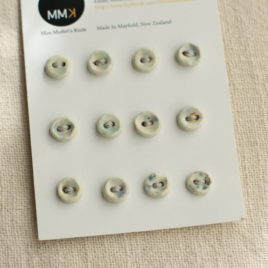 Handmade Ceramic Buttons | 1cm Round