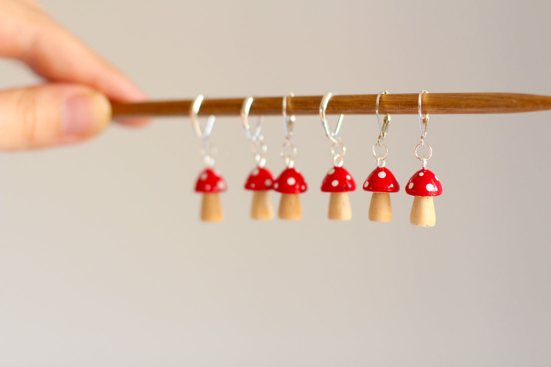 Handmade Mushroom Stitch Markers