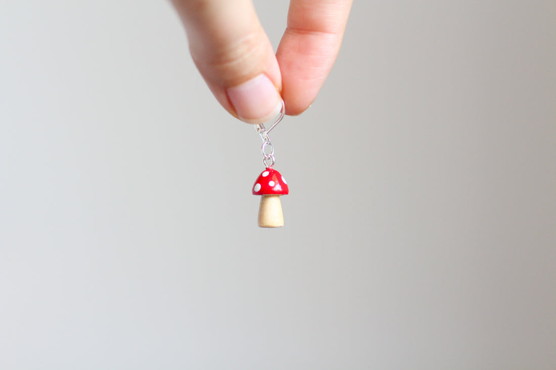 Handmade Mushroom Stitch Markers