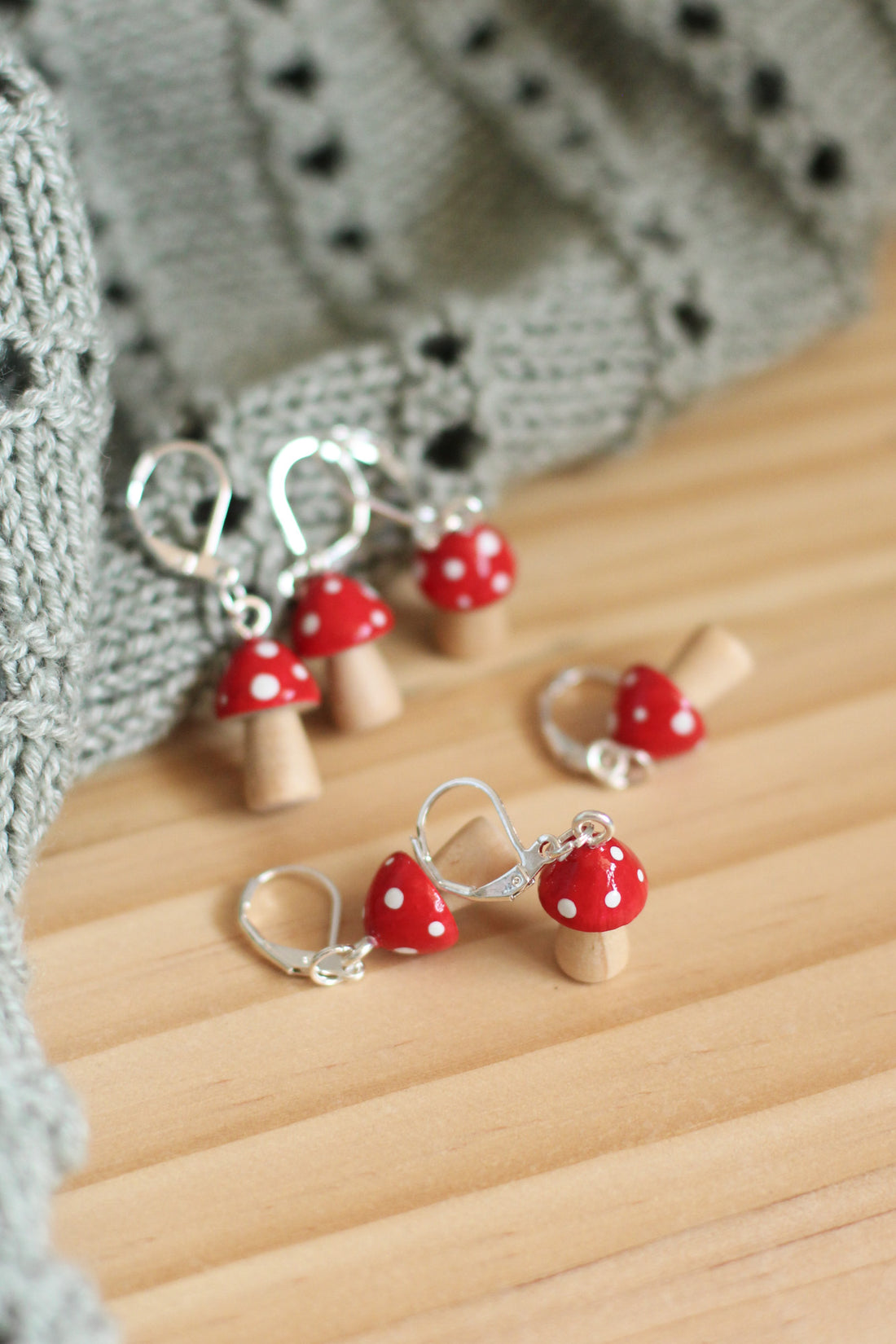 Handmade Mushroom Stitch Markers