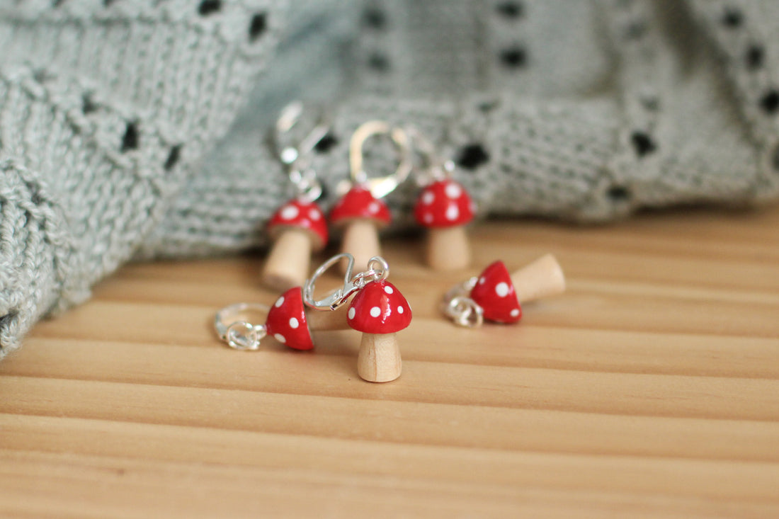 Handmade Mushroom Stitch Markers