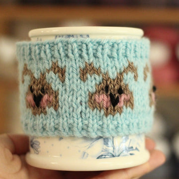 Marshmallow Bunny Mug Cosy | Complete Knitting Kit