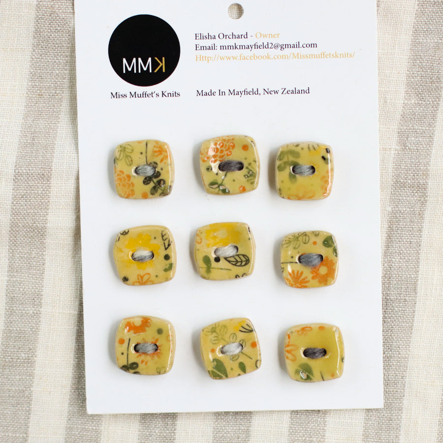 Handmade Ceramic Buttons | Square