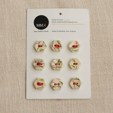 Handmade Ceramic Buttons | Hexagon