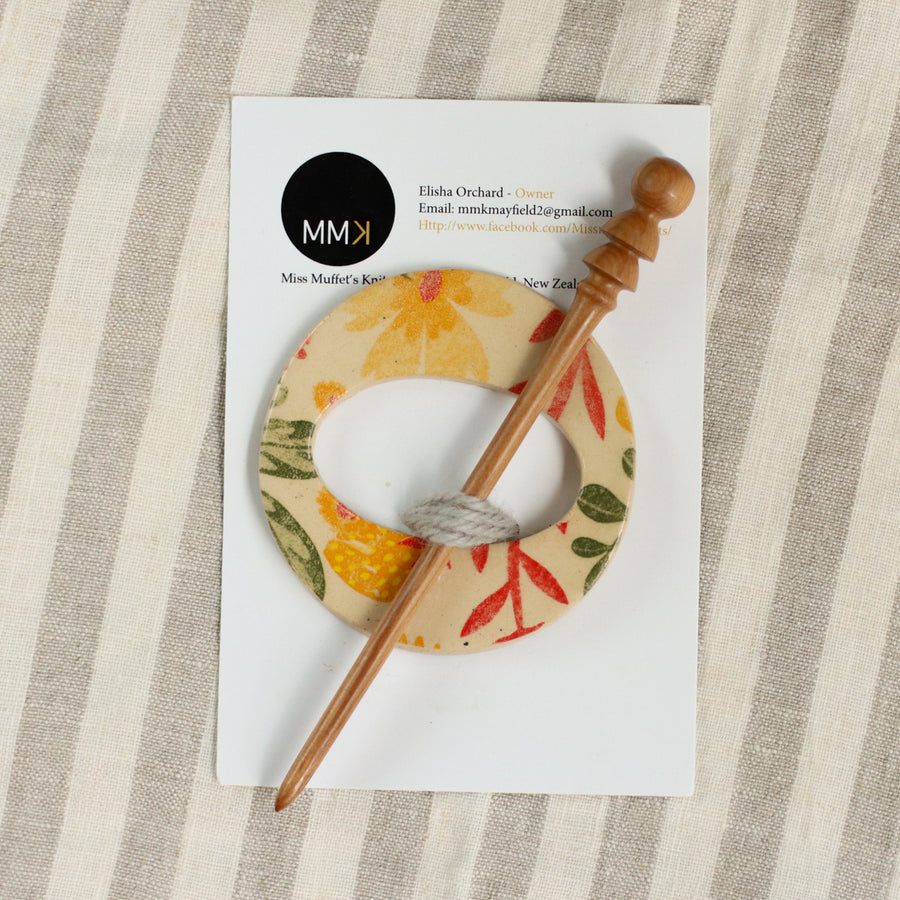 Handmade Ceramic Shawl Pin