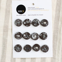 Handmade Ceramic Buttons | Sheet of 12 Round