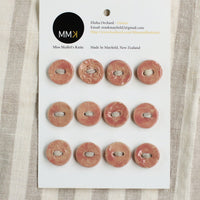 Handmade Ceramic Buttons | Sheet of 12 Round