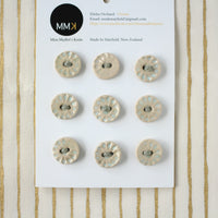 Handmade Ceramic Buttons | Round Flowers